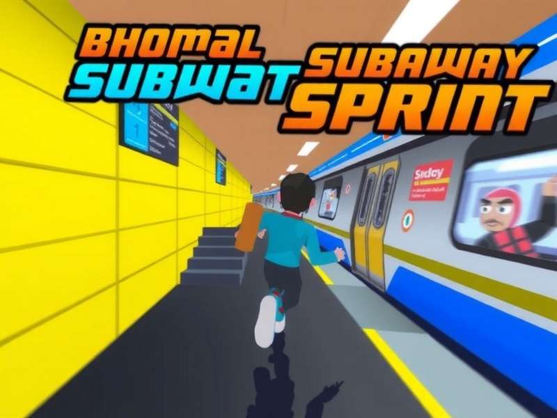 Bhopal Subway Sprint Pro game cover showing a character running through a colorful metro station